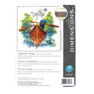 Needle craft New 6x6IN Dog “Together everything is Possible”